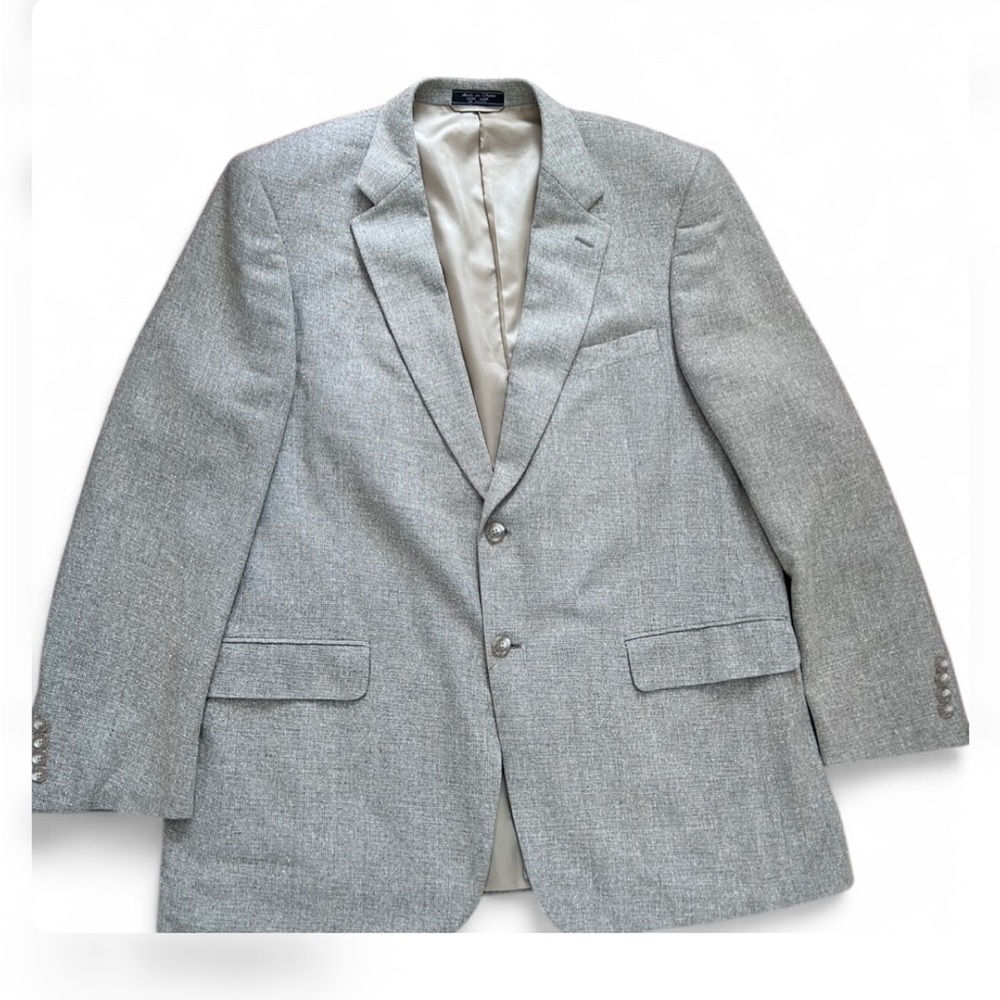 Vintage Bert Pulitzer 100% silk textured tweed men’s blazer jacket sport coat 46